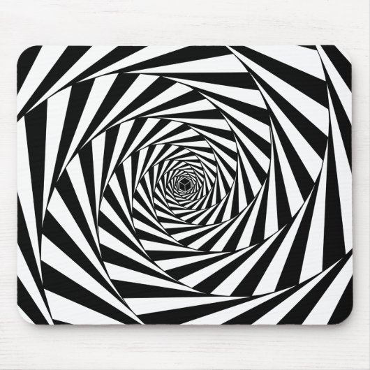 Abstrakte Schwarz-Weiß-Spiralen Mousepad (Vorne)