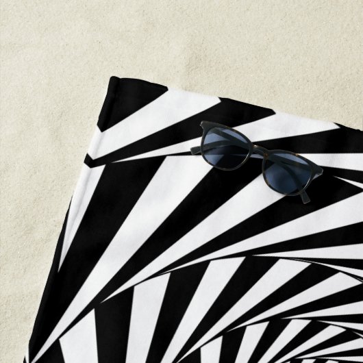 Abstrakte Schwarz-Weiß-Spiralen Strandtuch (Beispiel)