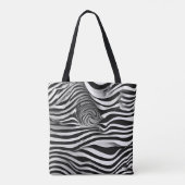 Abstrakte Schwarz-Weiß-Streifen, Schulter-Tasche Tasche (Rückseite)