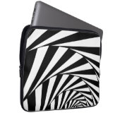 Abstrakte Schwarz-Weiß-Swirl-Spiralkunst Laptopschutzhülle (Vorne Rechts)
