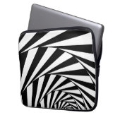 Abstrakte Schwarz-Weiß-Swirl-Spiralkunst Laptopschutzhülle (Vorderseite Links)