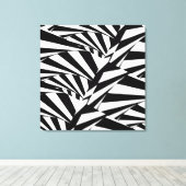 Abstrakte Schwarz-Weiß-Swirt-Leinwand Leinwanddruck (Insitu (Holzboden))