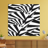 Abstrakte Schwarz-Weiß-Swirt-Leinwand Leinwanddruck (Insitu (Wohnzimmer))