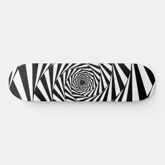 Abstrakte Schwarz-Weiß-Swirt Skateboard (Horizontal)