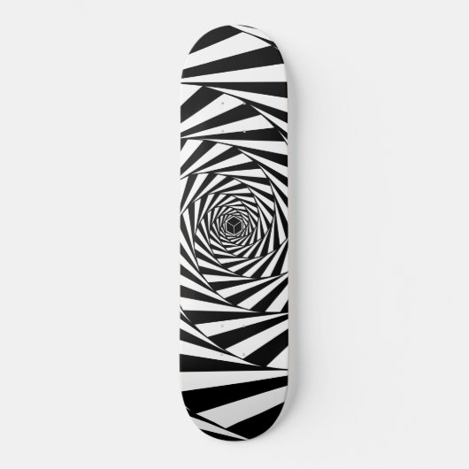 Abstrakte Schwarz-Weiß-Swirt Skateboard (Vorderseite)