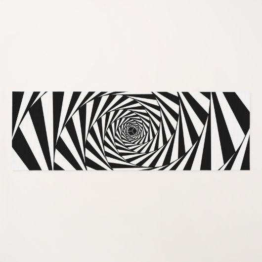 Abstrakte Schwarz-Weiß-Swirt Yogamatte (Vorderseite (Horizontal))
