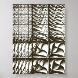Abstrakte Schwarz-Weiß-Texturierte Geometrische Fr Poster