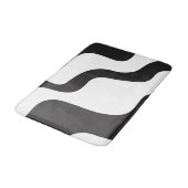 Abstrakte Schwarz-Weiß-Wave-Technik Badematte (Schrägansicht)