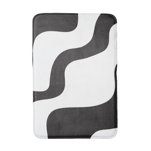 Abstrakte Schwarz-Weiß-Wave-Technik Badematte (Vorderseite Vertikal)