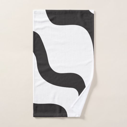 Abstrakte Schwarz-Weiß-Wave-Technik Badhandtuch Set (Handtuch)
