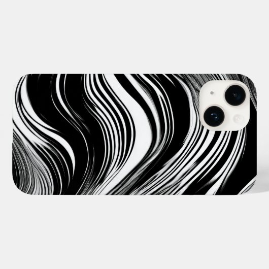 Abstrakte Schwarz-Weiß-Welle Case-Mate iPhone Hülle (Rückseite (Horizontal))