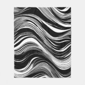 Abstrakte Schwarz-Weiß-Welle Fleecedecke (Vorderseite)
