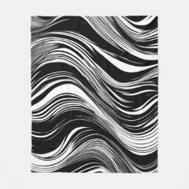 Abstrakte Schwarz-Weiß-Welle Fleecedecke