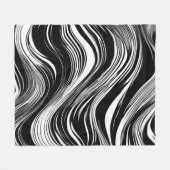 Abstrakte Schwarz-Weiß-Welle Fleecedecke (Vorderseite (Horizontal))