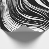 Abstrakte Schwarz-Weiß-Welle Geschenkpapier (Ecke)