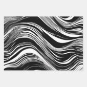 Abstrakte Schwarz-Weiß-Welle Geschenkpapier Set (Vorderseite 2)