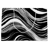 Abstrakte Schwarz-Weiß-Welle Große Geschenktüte (Vorderseite)
