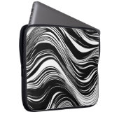 Abstrakte Schwarz-Weiß-Welle Laptopschutzhülle (Vorne Rechts)