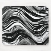 Abstrakte Schwarz-Weiß-Welle Mousepad (Vorne)