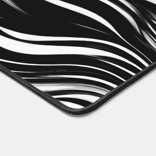 Abstrakte Schwarz-Weiß-Welle Schreibtischunterlage (Ecke)