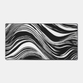 Abstrakte Schwarz-Weiß-Welle Schreibtischunterlage (Vorderseite)