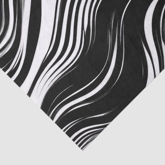 Abstrakte Schwarz-Weiß-Welle Seidenpapier (Detail)