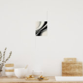 Abstrakte Schwarz-Weiß-Wirbel Poster (Küche)