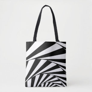 Abstrakte Schwarz-Weiß-Wirbel-Spiral-Treppen-Kunst Tasche