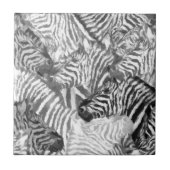 Abstrakte Schwarz-Weiß-Zebra Fliese (Vorderseite)