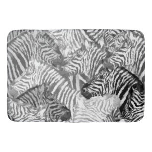 Abstrakte Schwarz-Weiß-Zebra-Kunst Badematte