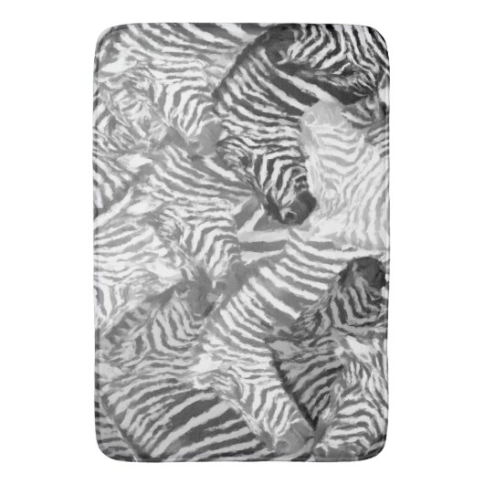 Abstrakte Schwarz-Weiß-Zebra-Kunst Badematte (Vorderseite Vertikal)