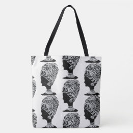 Abstrakte Schwarz-Weiß-Zentangle-Tasche Tasche