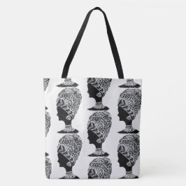 Abstrakte Schwarz-Weiß-Zentangle-Tasche Tasche