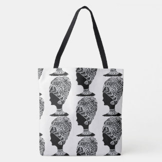 Abstrakte Schwarz-Weiß-Zentangle-Tasche Tasche