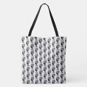 Abstrakte Schwarz-Weiß-Zentangle-Tasche Tasche (Rückseite)