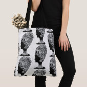 Abstrakte Schwarz-Weiß-Zentangle-Tasche Tasche (Von Nahem)