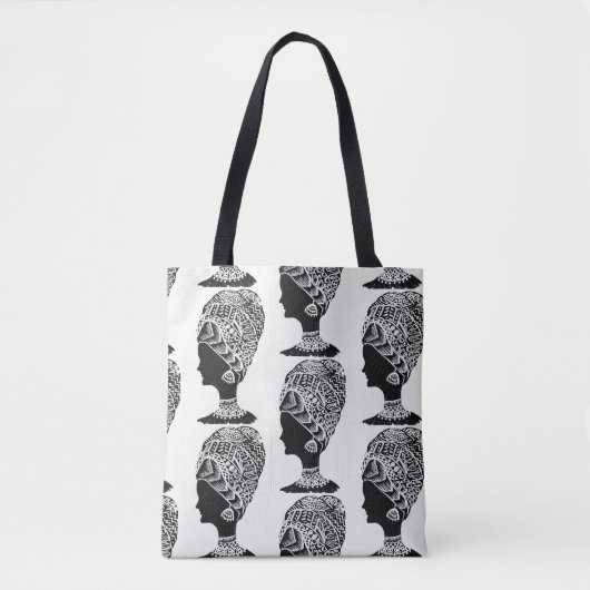 Abstrakte Schwarz-Weiß-Zentangle-Tasche Tasche (Vorderseite)