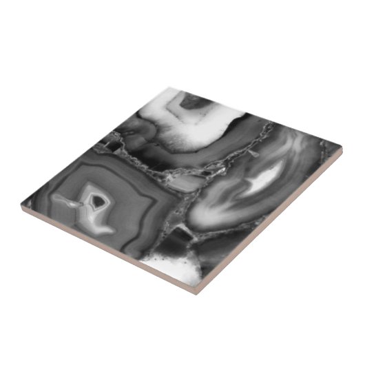 Abstrakte Schwarz-weiße Agode Fliese (Seite)