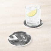 Abstrakte Schwarz-weiße Agode Getränkeuntersetzer (Seite)