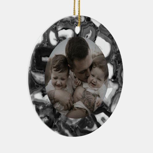 Abstrakte Schwarz-weiße Agode Keramik Ornament (Rechts)