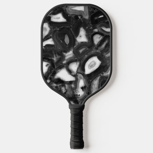 Abstrakte Schwarz-weiße Agode Pickleball Schläger (Vorderseite)