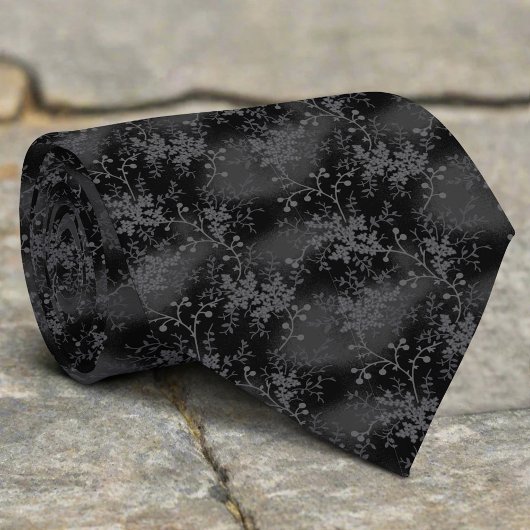 Abstrakte Schwarz-weiße Blätter Wiederholen des En Krawatte