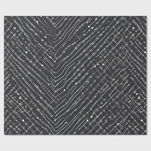 Abstrakte Schwarz-weiße Gemusterte Moderne Geschenkpapier (Flach)