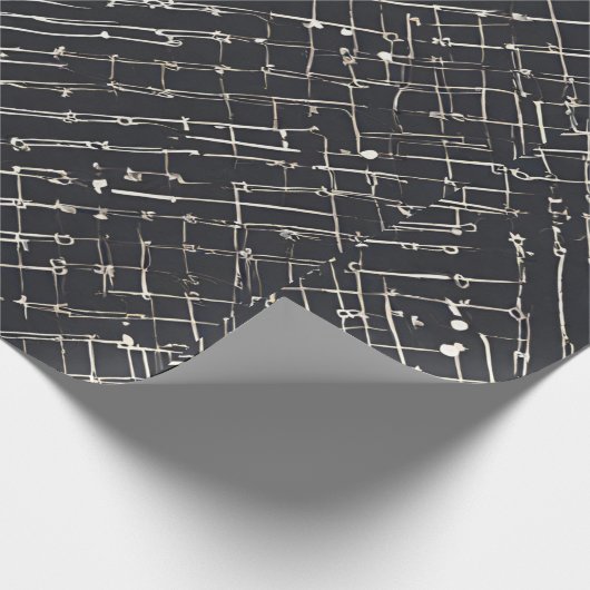 Abstrakte Schwarz-weiße Gemusterte Moderne Geschenkpapier (Ecke)