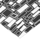 Abstrakte Schwarz-weiße Geometrie Tischdecke (Schrägansicht)