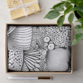 Abstrakte schwarz-weiße geometrische Kritzelei (3) Seidenpapier (Geschenk)