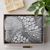 Abstrakte schwarz-weiße geometrische Kritzelei (6) Seidenpapier (Geschenk)