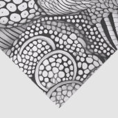 Abstrakte schwarz-weiße geometrische Kritzelei (6) Seidenpapier (Detail)