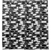 Abstrakte Schwarz-weiße geometrische Tiles Duschvorhang (Vorderseite)