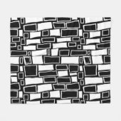 Abstrakte Schwarz-weiße geometrische Tiles Fleecedecke (Vorderseite (Horizontal))